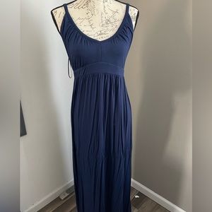 Old Navi navy blue spaghetti strap V neck long maxi dress